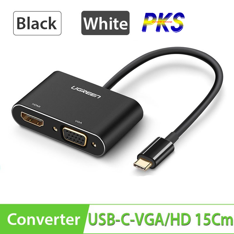 Cáp chuyển USB Type-C to HDMI và VGA chính hãng Ugreen 50318