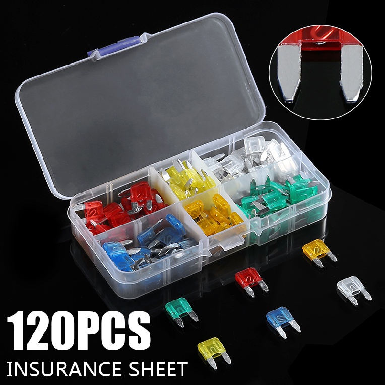 Set 120 Cầu Chì Mini 5A 10A 15A 20A 25A 30Amp Chuyên Dụng Cho Xe Hơi