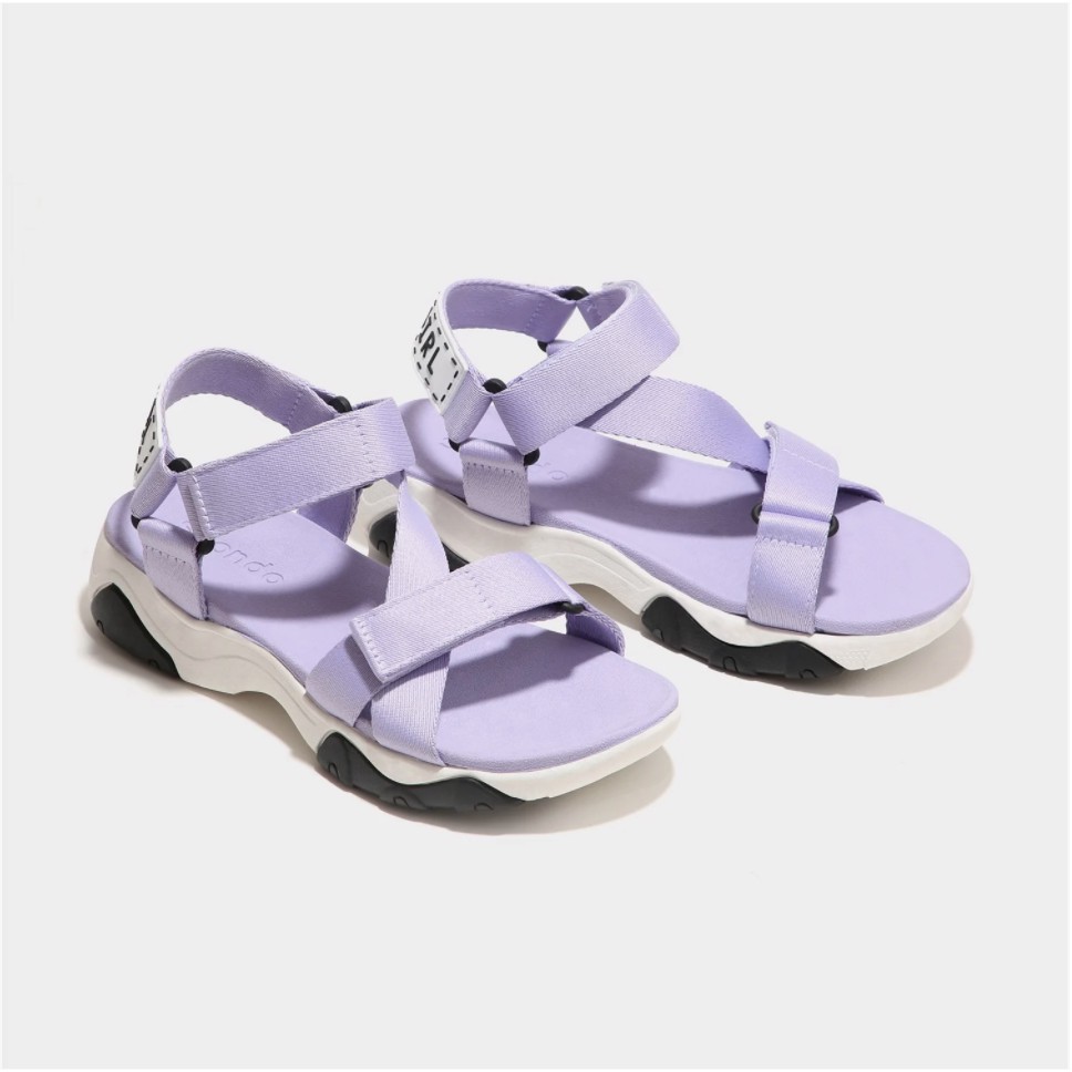 Sandals Shondo Girly tím lavender đế trắng GIM0092