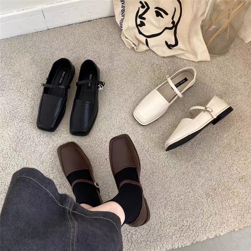 Giày Mary jane mũi vuông đế thấp hàn