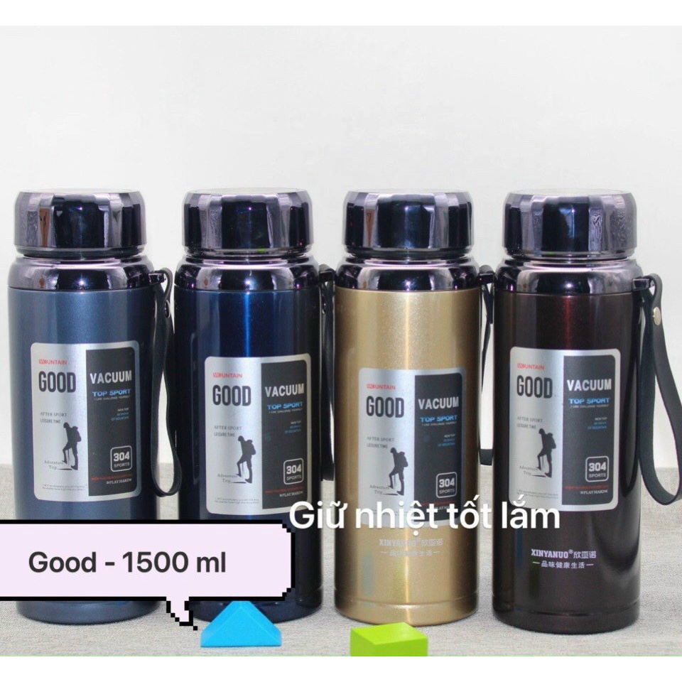 Bình giữ nhiệt inox 304 dung tích 1500ml 3 lớp cách nhiệt, bình đựng nước giữ nóng 10h, lạnh hơn 20 giờ