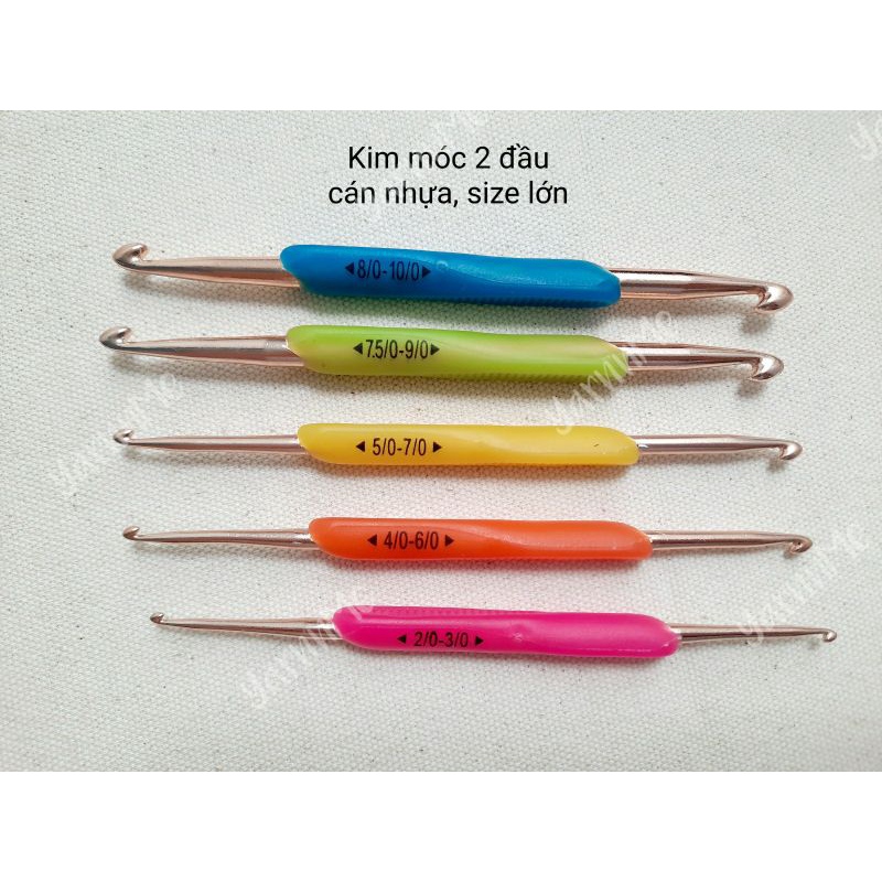 (update 23/08) Kim móc len 2 đầu cán nhựa loại tốt, cỡ 2.0 - 6.0mm