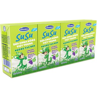 Sữa Chua Susu 110ml - 12 Lốc × 4 Hộp/Lốc (3 Vị Cam, Dâu, Táo) date 1.2020