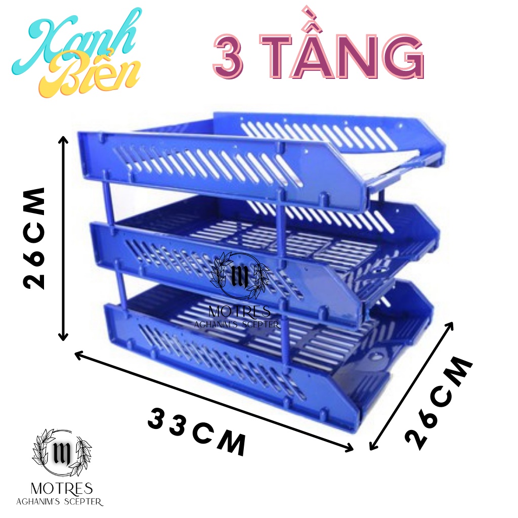 Khay đựng tài liệu 3 tầng Deli/TNT 9209 siêu bền