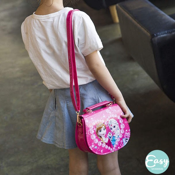 Túi xách cầm tay họa tiết công chúa Elsa Anna xinh xắn dành cho bé gái