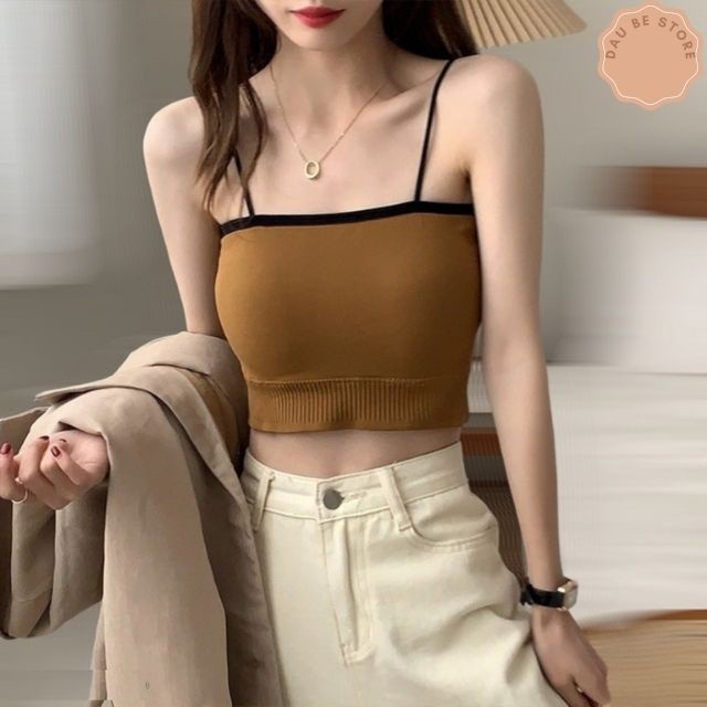 [Ảnh Thật] Áo Bra nữ 2 Dây Yếm Croptop - Áo bra tập gym / tập yoga - Áo lót nâng ngực kèm Mút Cho Nữ - DAUBE -BRA04