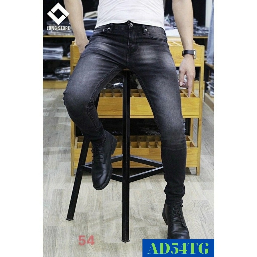 Quần Jean Nam Chất Bò  AD54TG Jean Nam Đen Wash Trẻ Trung Cá Tính Thời Trang TG10 Mẫu Trend (44 - 70KG) | BigBuy360 - bigbuy360.vn