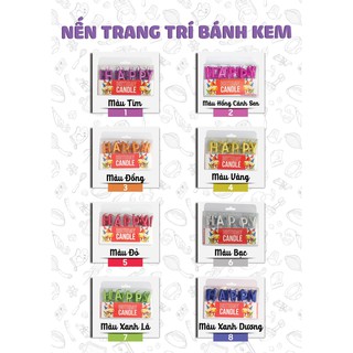 Bộ nến chữ Happy Birthday - Trang trí bánh sinh nhât bánh kem - HUY HOÀNG
