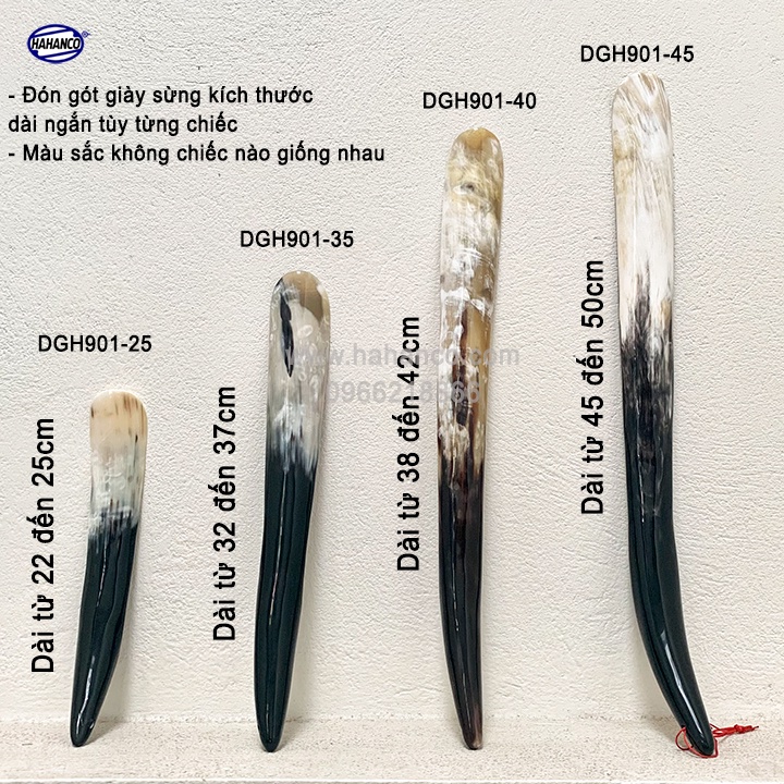 Đón gót giày bằng sừng nguyên chiếc - Cho giày Nam & Nữ - DGH901 - HAHANCO