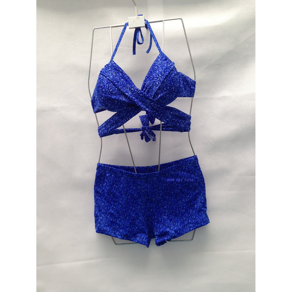 NHẬP MÃ WAJULY giảm thêm 10% Bikini dây yếm kết hợp khăn choàng chất thun lạnh mềm rủ