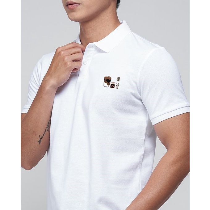 Áo POLO nam BẠC XỈU IN TÊN theo yêu cầu basic đẹp vải cá sấu COTTON giữ form bền bỉ, chống nhăn, thời trang nam cao cấp