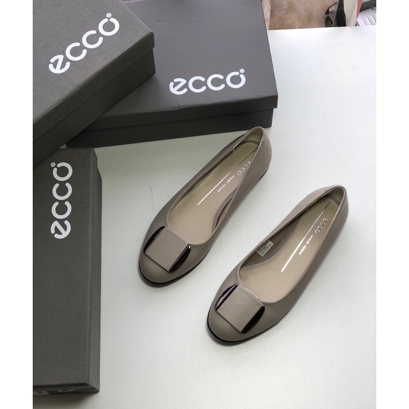 Giày búp bê công sở Ecco da thật cao cấp thiết kế đơn giản thanh lịch
