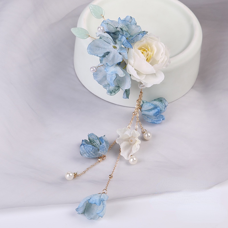 Trâm Cài Tóc Tua Rua Dài Vải Lụa Phong Cách Hán Phục Cổ Điển