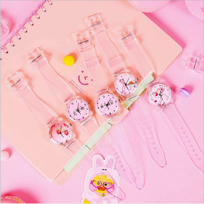  [Cute Girl] Đồng hồ nữ dây nhựa dẻo DND mặt hồng cực cute | BigBuy360 - bigbuy360.vn