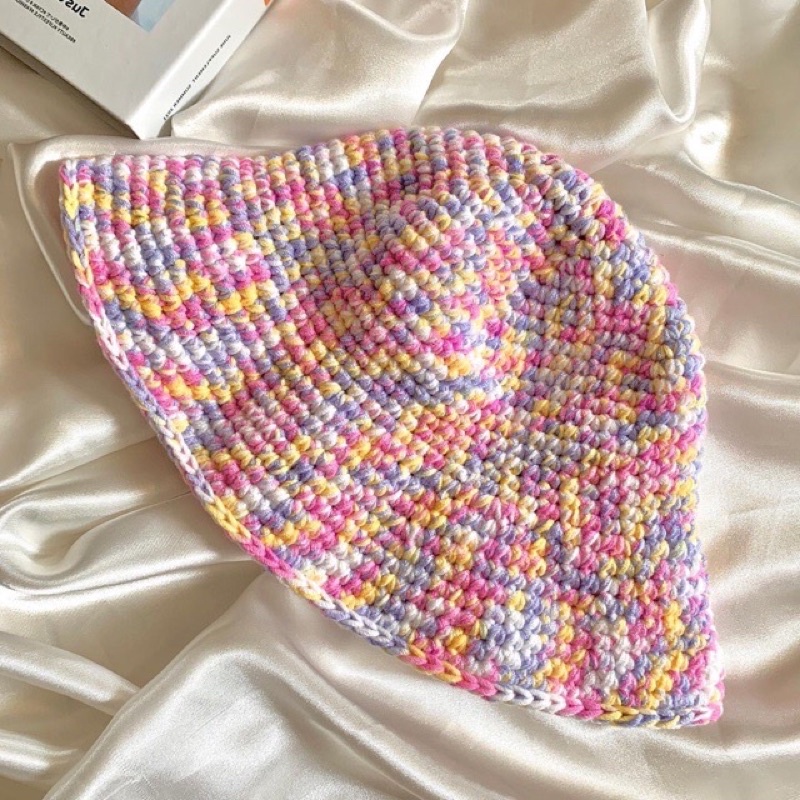 Nón len móc bucket nữ vintage cao cấp