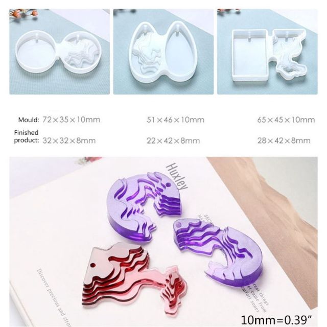 Khuôn silicon làm mặt trang sức hình bậc thang.