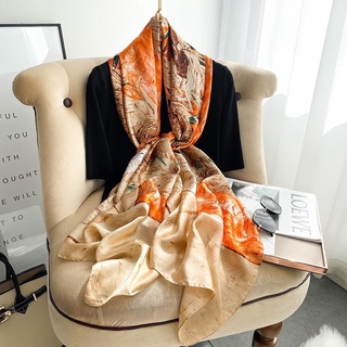 💥LOẠI 1💥KHĂN LỤA DÁNG DÀI, KHĂN CHOÀNG CỔ LỤA HOẠ TIẾT CAM HOA THANH LỊCH