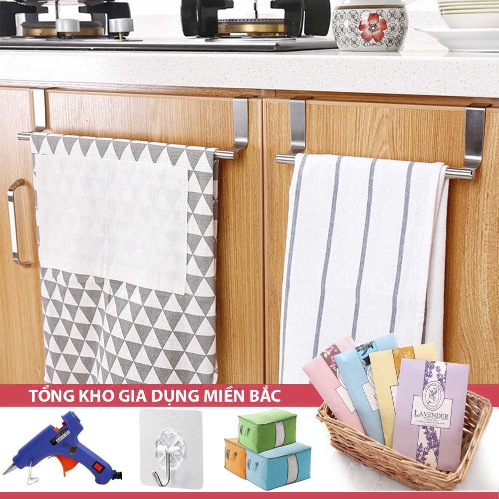 Khung Treo Khăn INOX Cài Gắn Cánh Tủ Nhà Bếp Inox Cứng Cáp S8