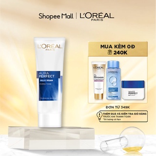 Sữa rửa mặt trắng da L’Oreal Paris Aura Perfect Milk foam purifying  brightening 50ml / 100ml