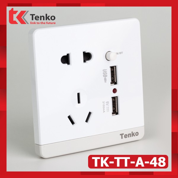 Ổ Cắm Điện Đa Năng Âm Tường Chuẩn Vuông Tích Hợp USB TK-F71-B-44 Cao Cấp