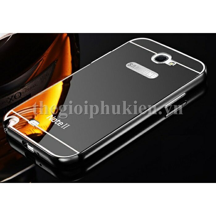 [Giá rẻ nhất ] Ốp lưng Samsung Galaxy Note 2 N7100 tráng gương viền kim loại