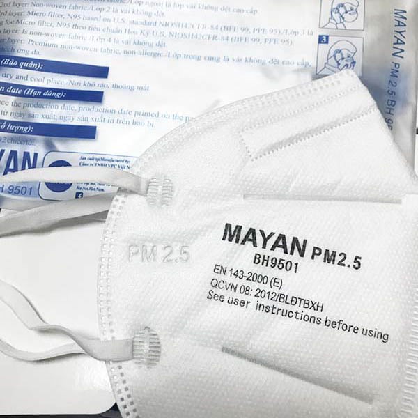 Khẩu trang 4 lớp 3M MAYAN PM2.5 BH9501 Hàn Quốc, y tế chống giọt bắn dịch lọc bụi bẩn 95%  - Trung Đông Pharmacy