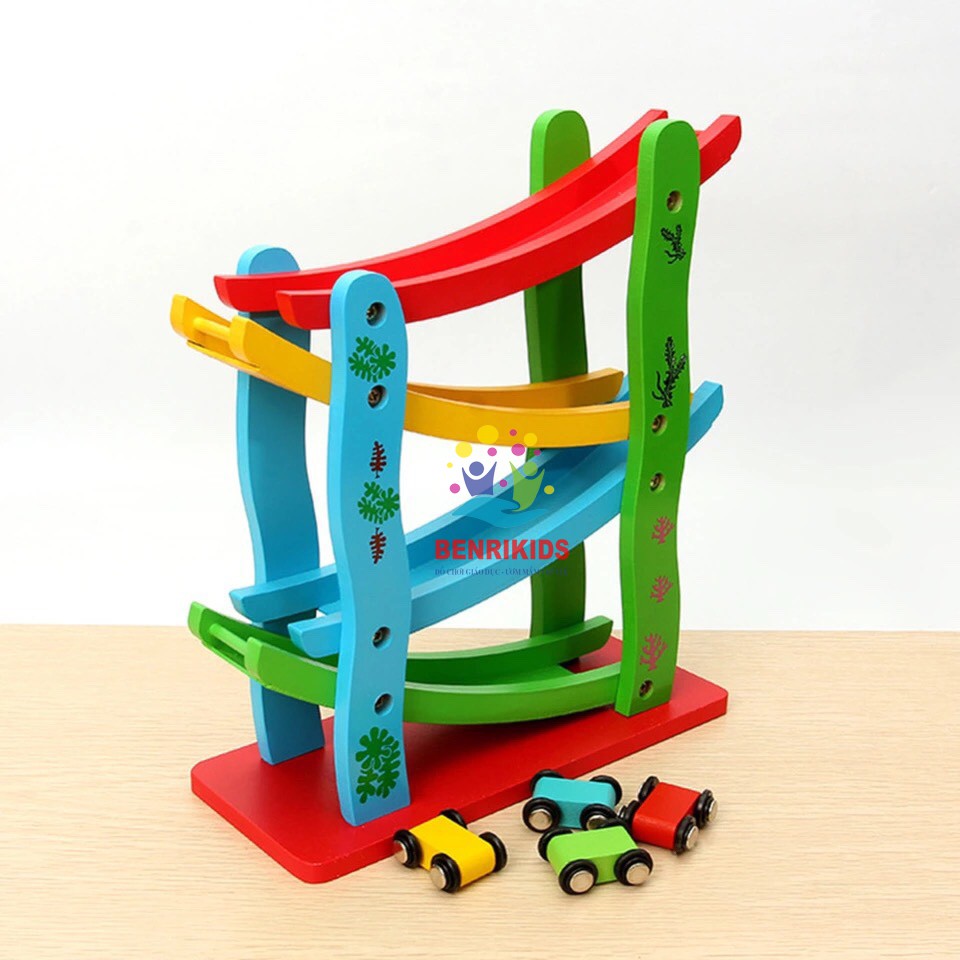 Xe Cầu Trượt 4 Tầng Bằng Gỗ Benrikids