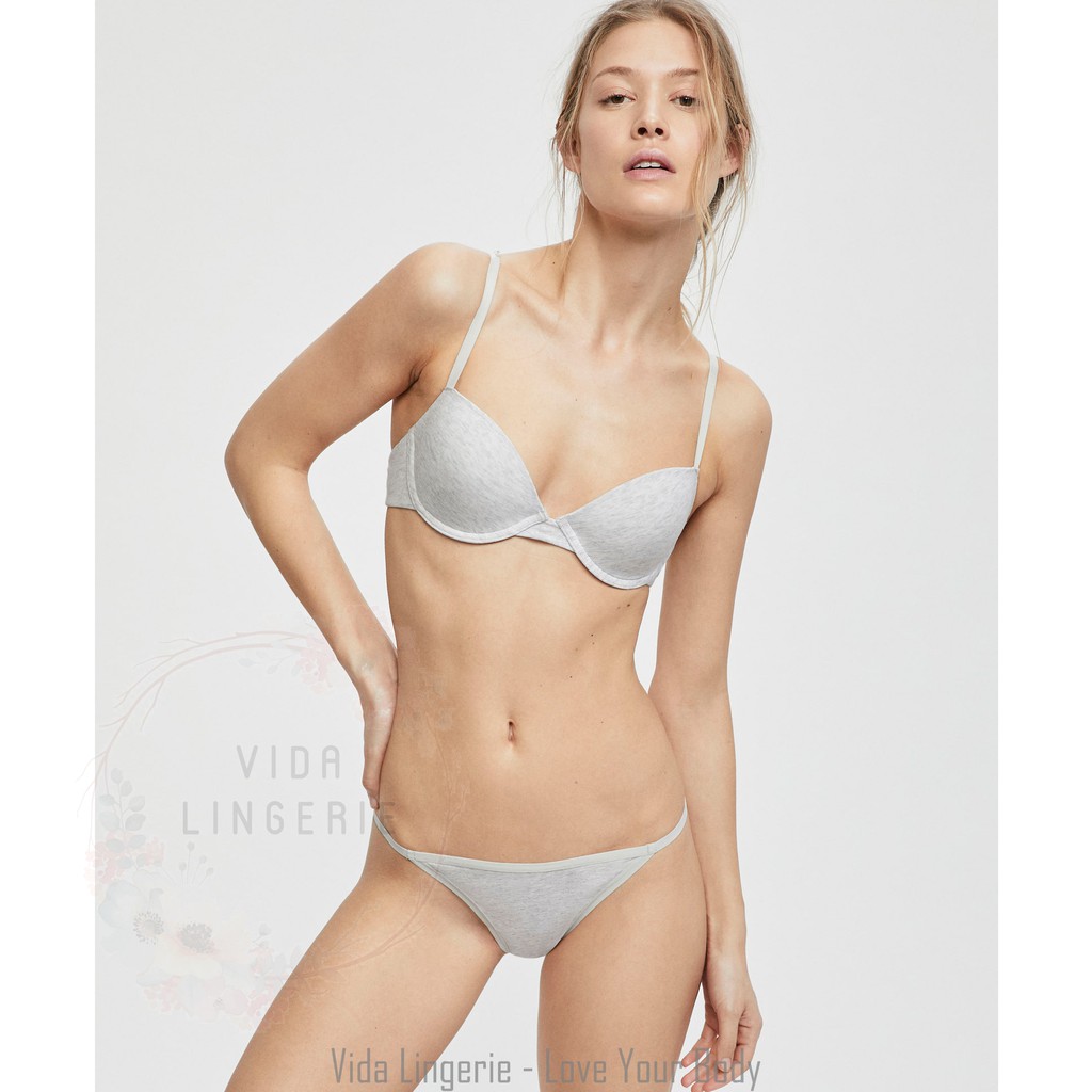 Áo ngực cotton dây chéo lưng mặc hai kiểu mút mỏng xuất âu