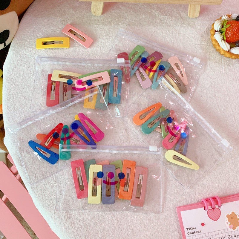 Set 10 kẹp tóc nhiều màu dễ thương