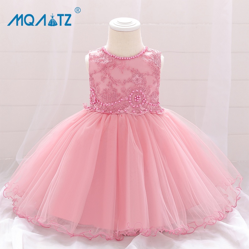 Đầm công chúa MQATZ phối ren đính hạt thời trang mùa hè xinh xắn cho bé gái 1 tuổi 3-24 tháng tuổi