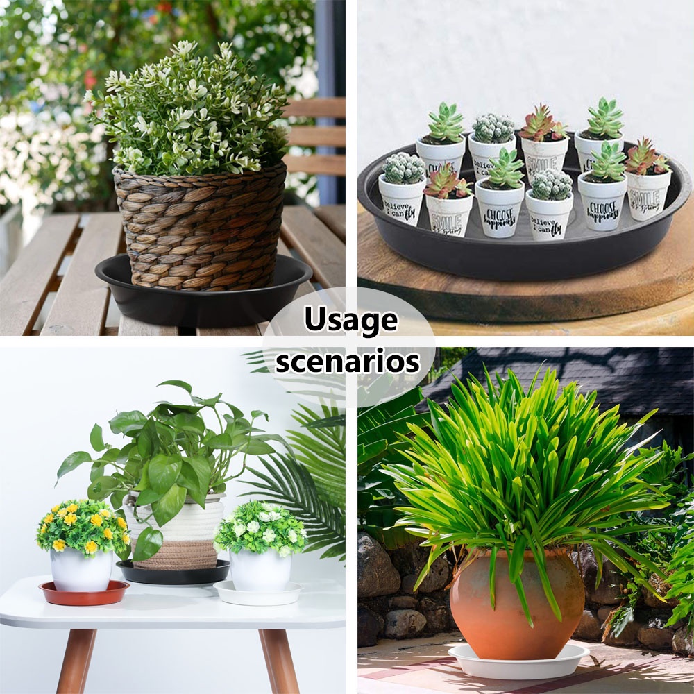 Set 3 khay nhựa hình tròn nhiều màu sắc dùng trồng cây trong nhà ngoài trời