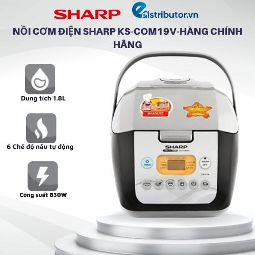 Nồi cơm điện Sharp KS-COM19V-Hàng Chính Hãng