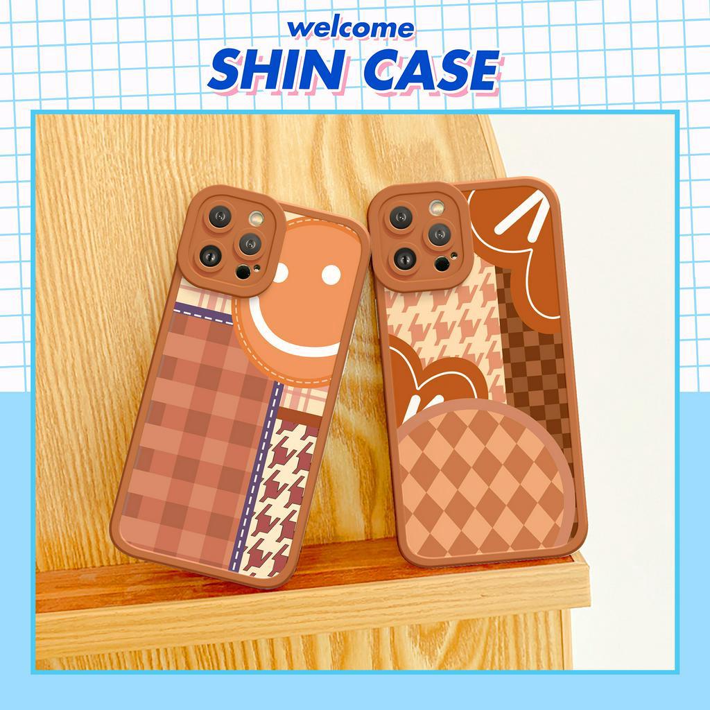 Ốp lưng iphone Kẻ nâu cạnh vuông 6/6plus/6s/6splus/7/7plus/8/8plus/x/xs/11/12/13/14/pro/max/promax/plus/shin/case