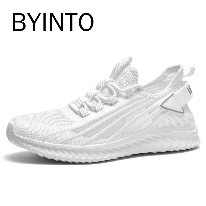 Giày Thể Thao Phối Lưới Siêu Nhẹ Thoáng Khí Màu Trắng Đen Cỡ Lớn 39-48 2023 Thời Trang Mùa Hè Cho Nam