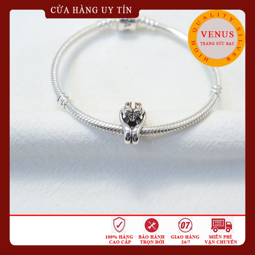 [Charm bạc 925 cao cấp] Charm đôi thiên nga- Mã sản phẩm VENUSNGA