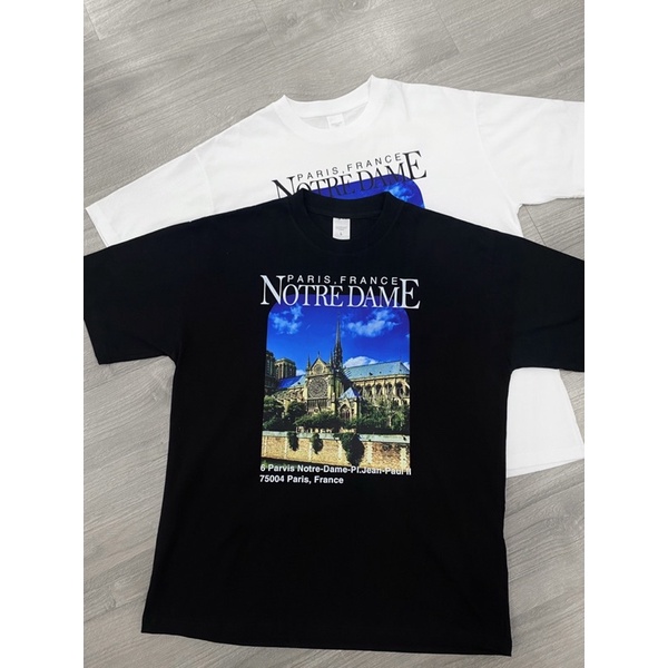 ÁO THUN TAY LỠ COTTON NOTRE DAME FORM UNISEX NAM NỮ (hình chụp thật)