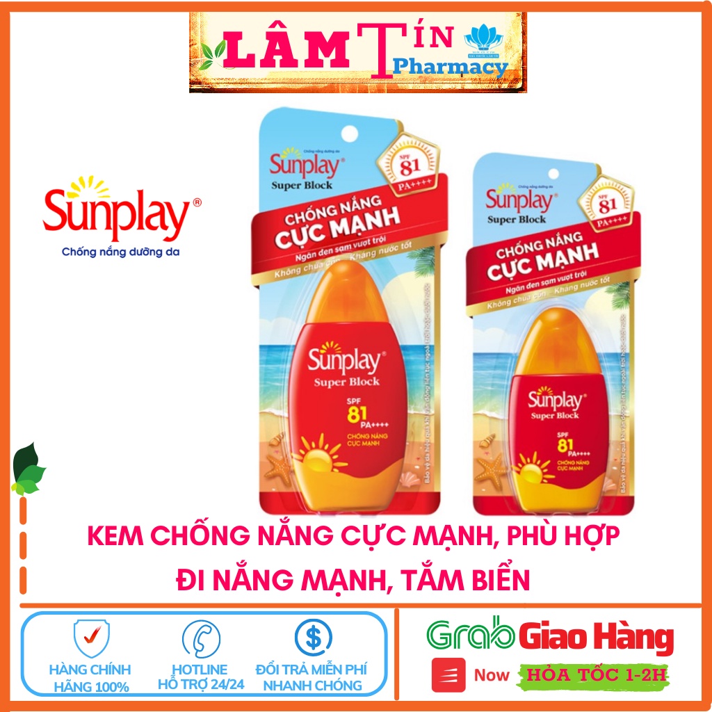 Kem Chống Nắng Cực Mạnh Sunplay Super Block SPF 81 PA++++ Sữa Chống Nắng {chính hãng}