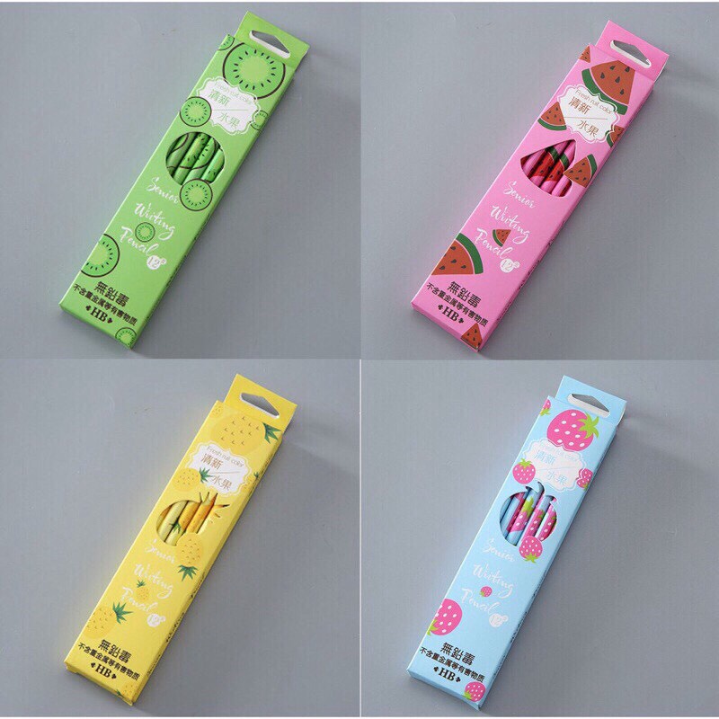 Hộp 12 chiếc bút chì HB hình hoa quả có kèm gôm tẩy cực xinh_bút chì cute cho học sinh