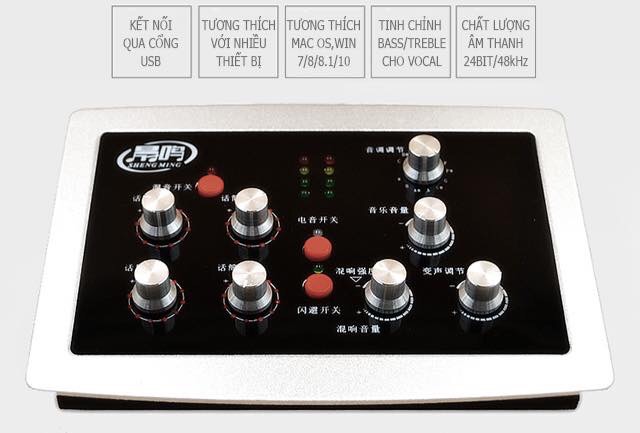 Sound card hf5000 có autu-tune dòng cao cấp hỗ trợ nguồn 48v dùng cho tất cả các dòng mic thu âm