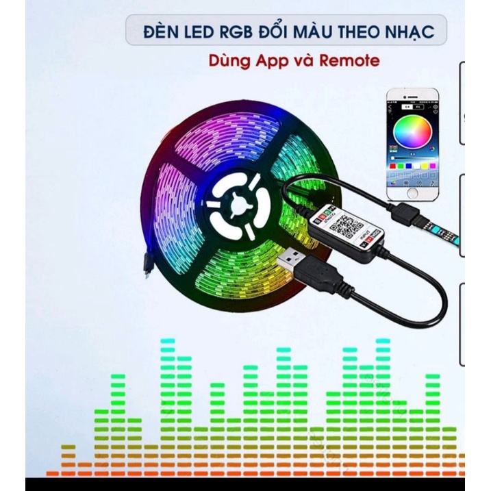 Đèn led TIKTOK 5050GRB 5m đủ màu điều khiển qua điện thoại