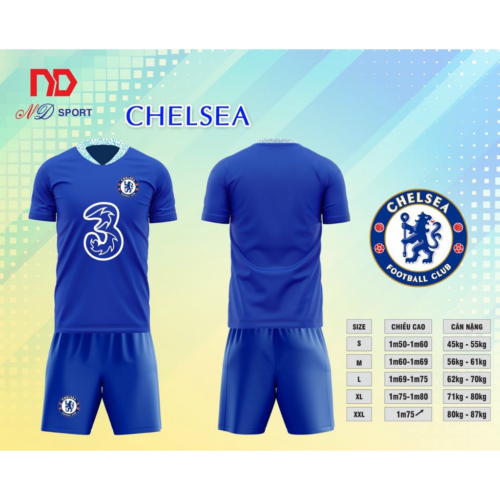 Bộ Đồ Đá Banh CLB chelsea xanh bích