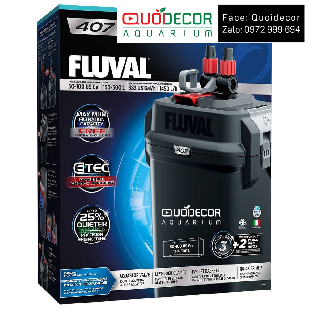 Lọc thùng cao cấp từ Châu Âu FLUVAL 207 | FLUVAL 307 | FLUVAL 407 | Máy lọc hồ cá thuỷ sinh