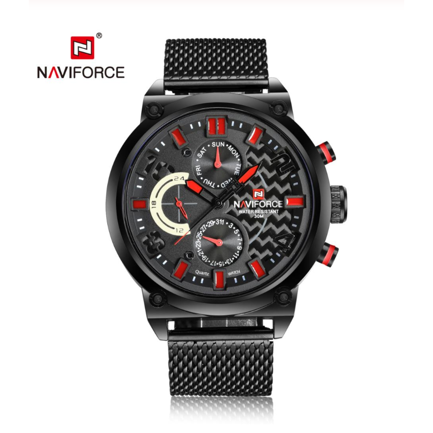 NAVIFORCE NF9068 Men Sport Fashion Stainless Steel Band Analog Quartz Watch