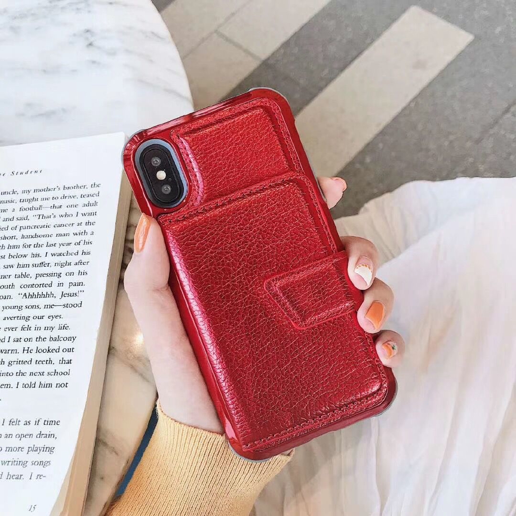 Ốp lưng da kiêm ví có gương sang trọng cho IPhone XR Xs Max X 8 7 iPhone6 6s Plus