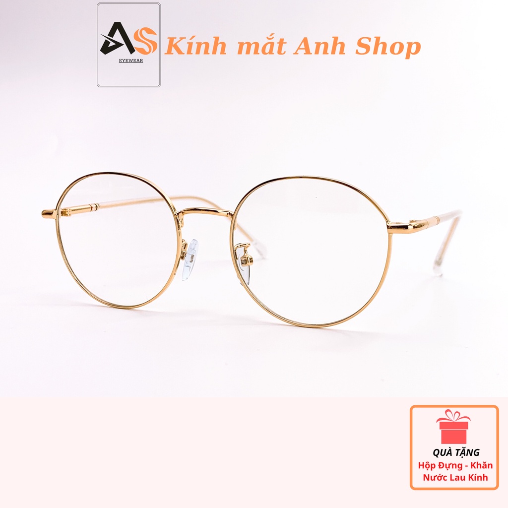 Gọng kính cận thời trang dáng tròn cỡ vừa chất liệu kim loại thanh lịch 29120