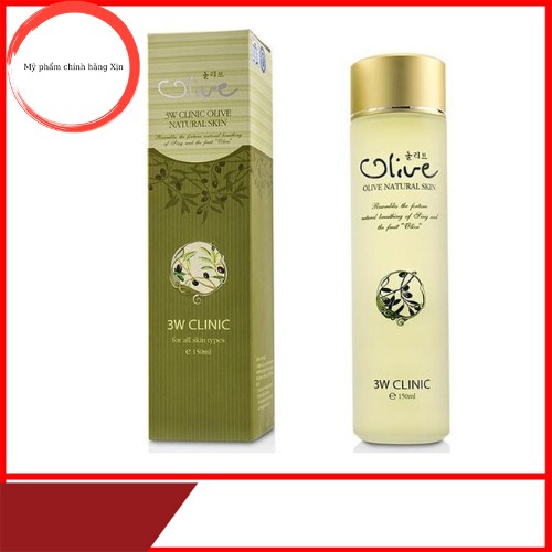 [Hàng Nhập Khẩu] Nước hoa hồng dưỡng trắng da tinh chất dầu Olive 3W CLINIC 150ml [Chính Hãng 100% Hàn Quốc]