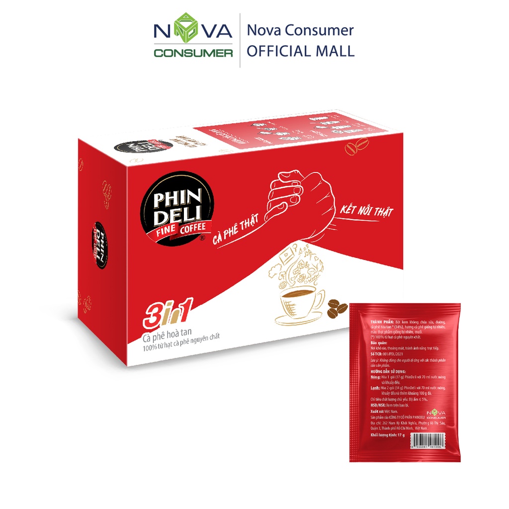 [Combo 2 hộp] Cà Phê Hòa Tan PhinDeli 3in1 (17g x 18 gói x 2 hộp) | BigBuy360 - bigbuy360.vn