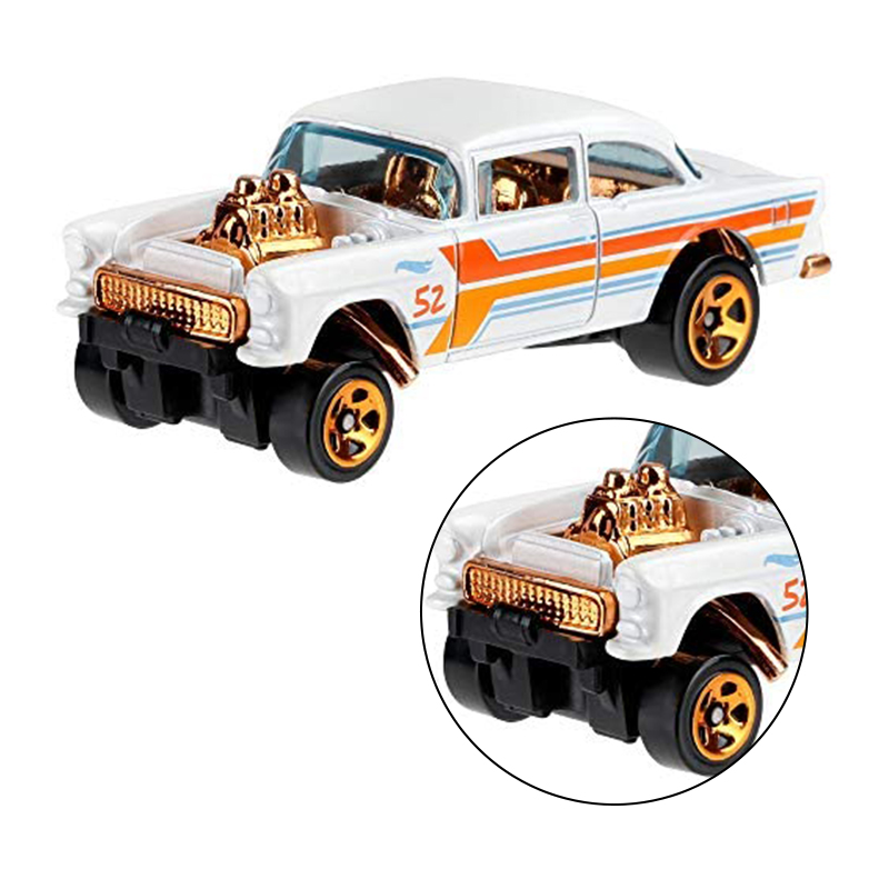 Đồ Chơi Mô Hình HOT WHEELS Siêu Xe Phiên Bản Ngọc Trai 55 Chevy Bel Air Gasser GJW51/GJW48