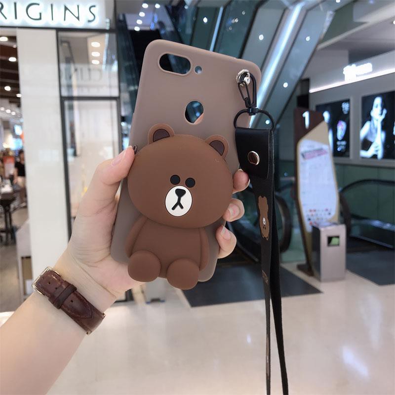 Ốp điện thoại nhựa TPU mềm trang trí hình chú gấu brown cho huawei p20 plus lite/NOVA 3e 2s nova 4 p30 p30 pro honor 7x