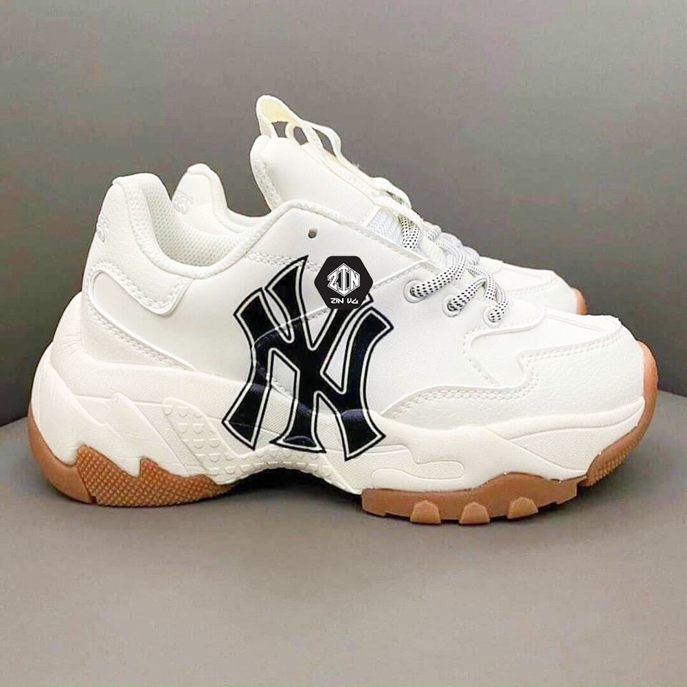 ZinVg Giầy Thể Thao Nam Nữ,Giầy MLB NY Đế Nâu Da Bò Cao Cấp Đế Cao Tăng Chiều Cao Full B